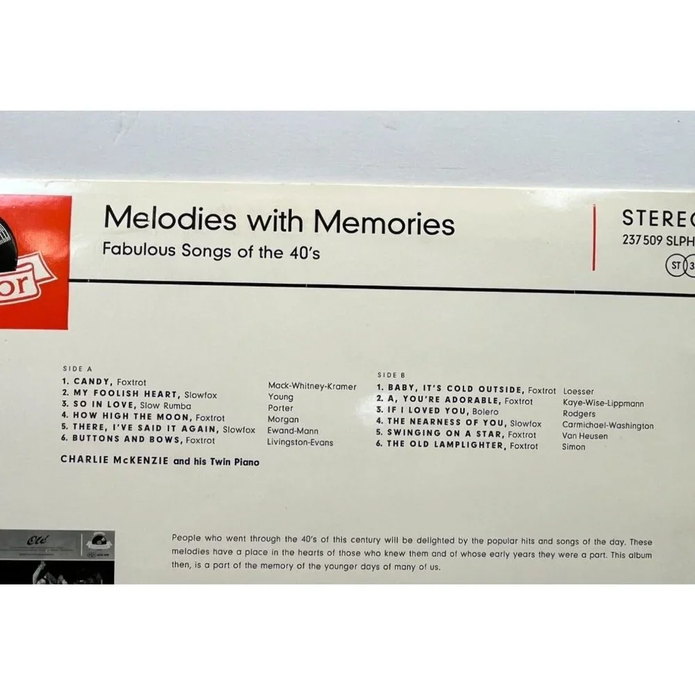 Charles McKenzie Melodies with Memories 40s Songs Polydor LP LPHM 237 509 - Picture 6 of 7